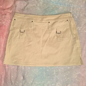 Vintage Y2K Express stretch Khaki 2 pocket mini skirt side slit sz 6